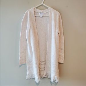 Old Navy fringe cardigan cream XL